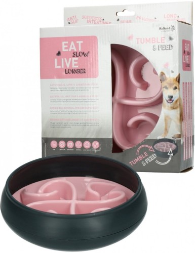 Eat Slow Live Longer TUMBLE FEEDER miska spowalniająca różowa dla psa i kota