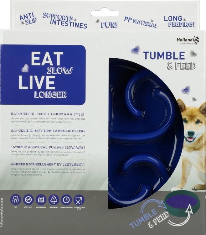 Eat Slow Live Longer TUMBLE FEEDER miska spowalniająca niebieska dla psa i kota