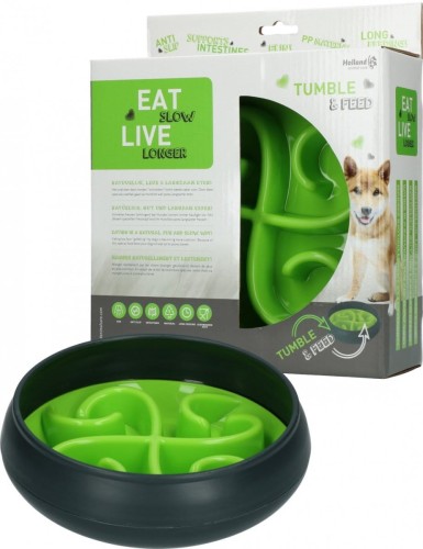 Eat Slow Live Longer TUMBLE FEEDER miska spowalniająca zielona dla psa i kota
