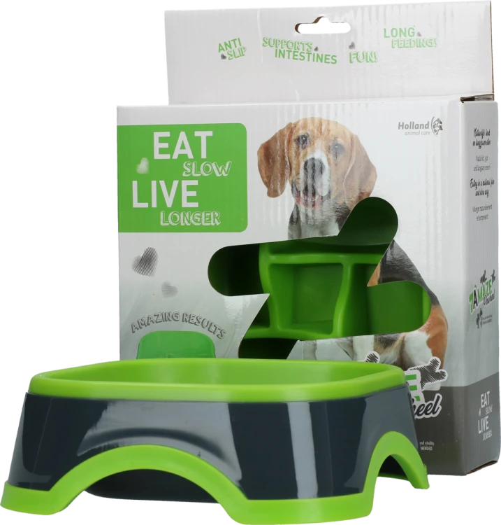 Eat Slow Live Longer AMAZE PINWHEEL miska spowalniająca zielona dla psa i kota
