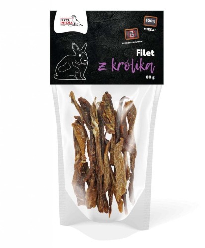 Syta Micha Suszone filety z królika dla psa 80g