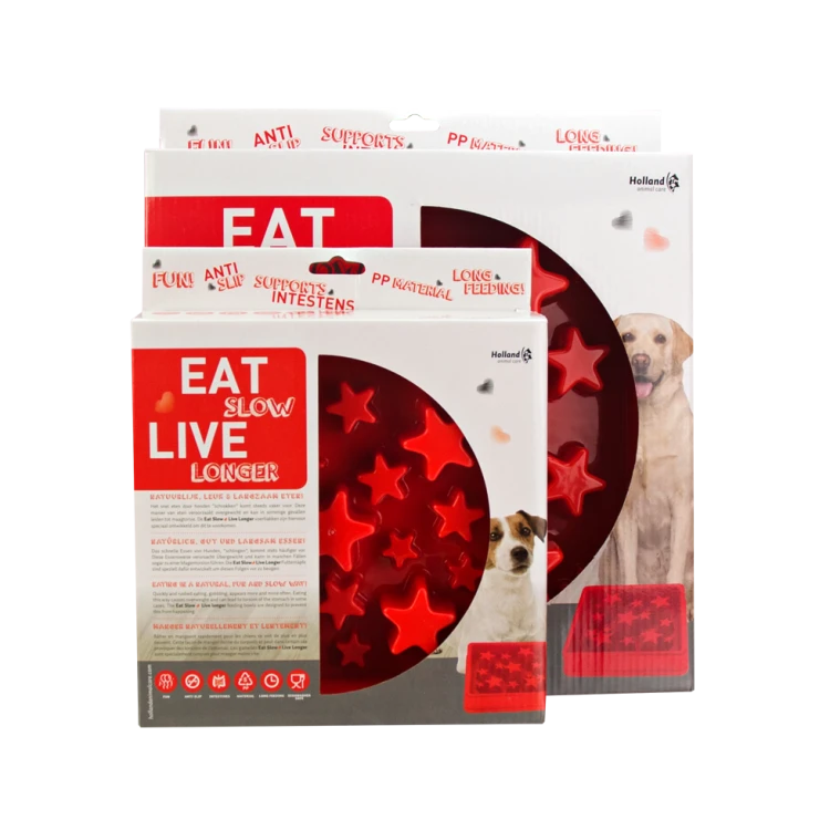 Eat Slow Live Longer STAR miska spowalniająca czerwona S dla psa i kota