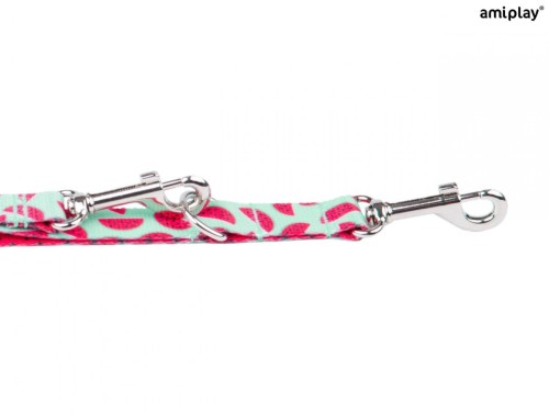 AMIPLAY BeHappy Smycz regulowana 7in1 S 100 – 200 x 1,5 cm WATERMELON