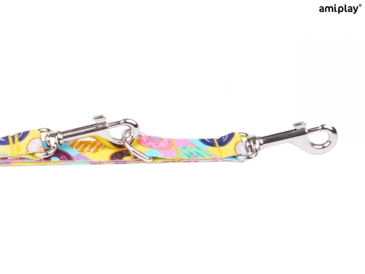 AMIPLAY BeHappy Smycz regulowana 7in1 S 100 – 200 x 1,5 cm DONUT