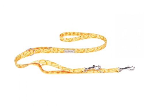 AMIPLAY BeHappy Smycz regulowana 7in1 M 100 – 200 x 2 cm BANANA