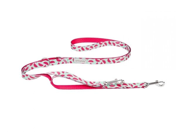 AMIPLAY BeHappy Smycz regulowana 7in1 L 100 – 200 x 2,5 cm WATERMELON