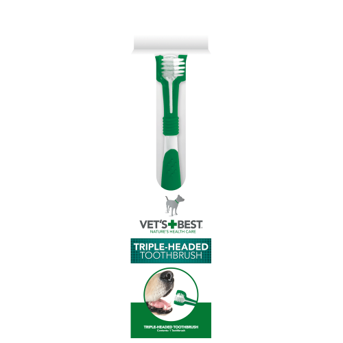 Vet's Best Trzygłowicowa szczoteczka do zębów dla psów