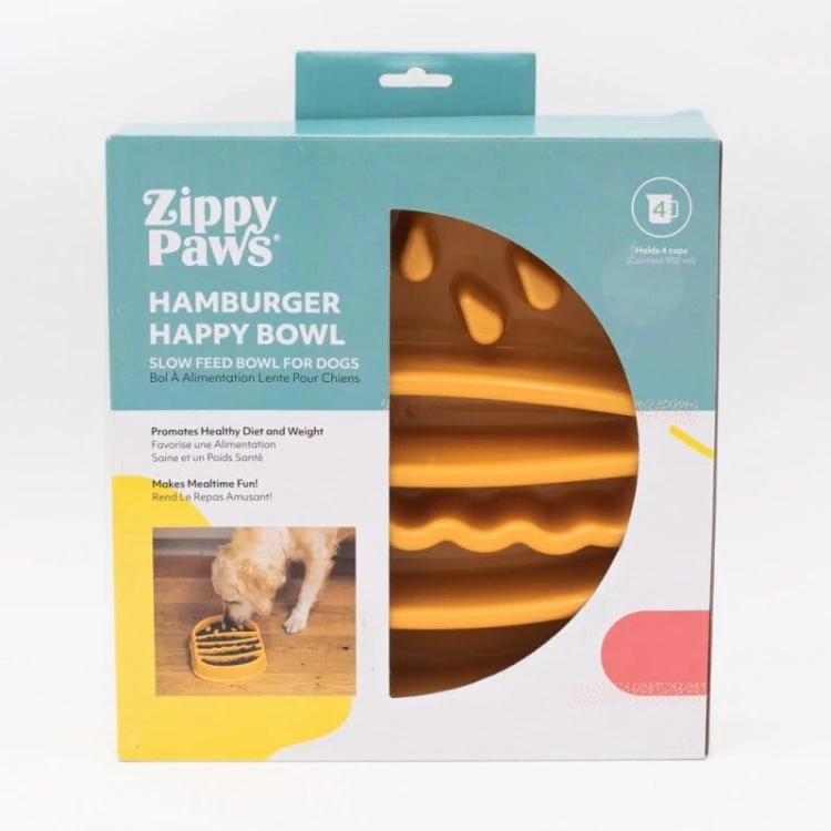 ZippyPaws miska spowalniająca HAMBURGER 950 ml dla psa i kota