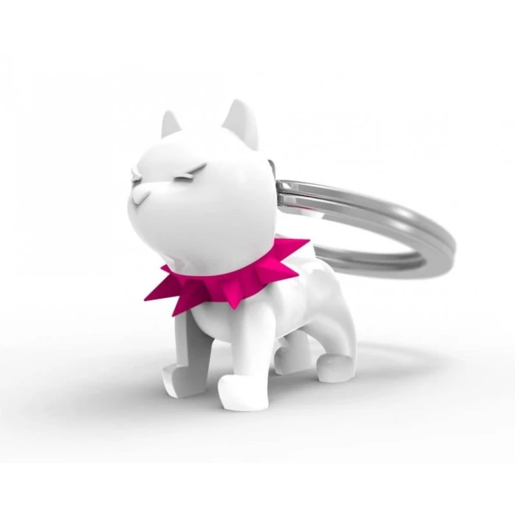 Metalmorphose Brelok pies BULLY biały