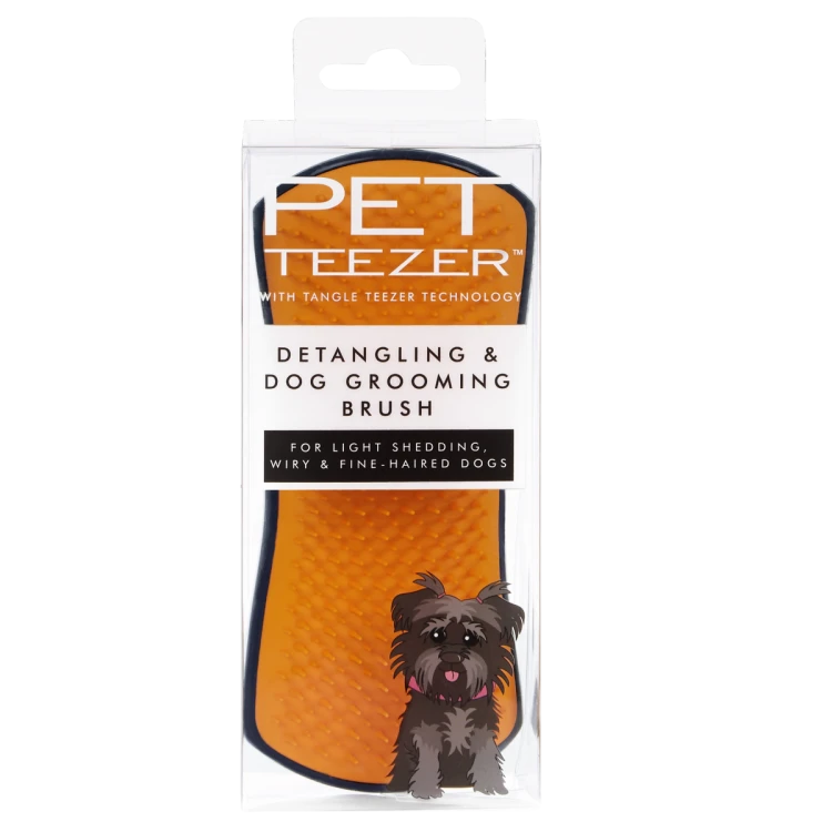 PET TEEZER szczotka do rozplątywania i pielęgnacji sierści rozmiar L pomarańczowo-granatowa