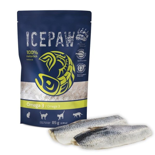 ICEPAW Cat Omega 3 – łosoś i śledź dla kotów (85g) karma morka dla kota