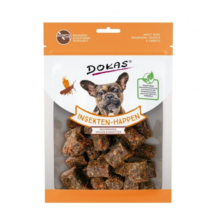 DOKAS Kęsy Insekty Marchew 100g Przysmaki dla psa