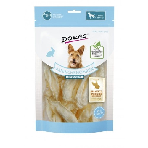 DOKAS Uszy królicze cięte 70g Przysmaki dla psa