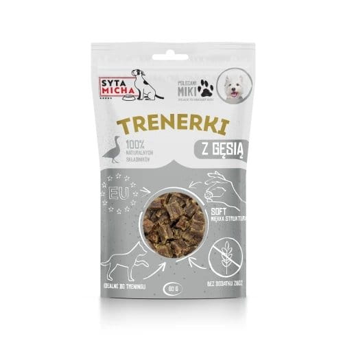 Syta Micha TRENERKI z gęsią dla psów 80g
