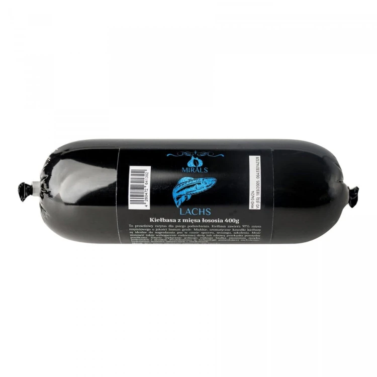 MIRALS Lachs - kiełbasa z mięsa łososia (400g) przysmak dla psa