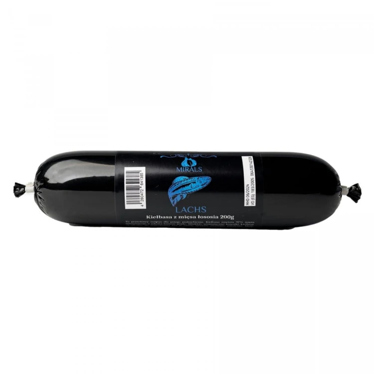 MIRALS Lachs - kiełbasa z mięsa łososia (200g) przysmak dla psa