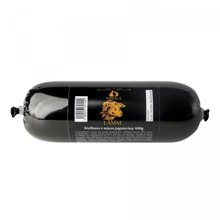 MIRALS Lamm - kiełbasa z mięsa jagnięciny (400g) przysmak dla psa