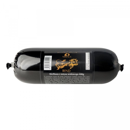 MIRALS Rind - kiełbasa z mięsa wołowego (400g) przysmak dla psa