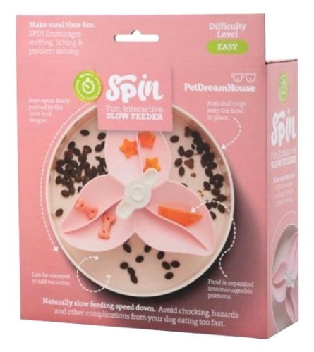 SPIN Interaktywna Miska FLOWER Pink dla psa i kota
