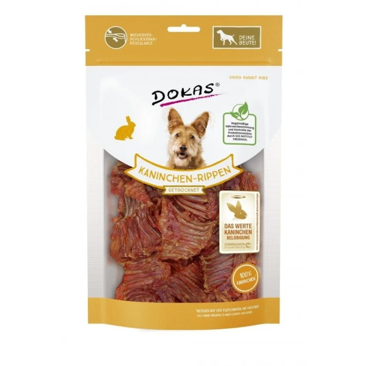 DOKAS Żebra królicze 100g Przysmaki dla psa