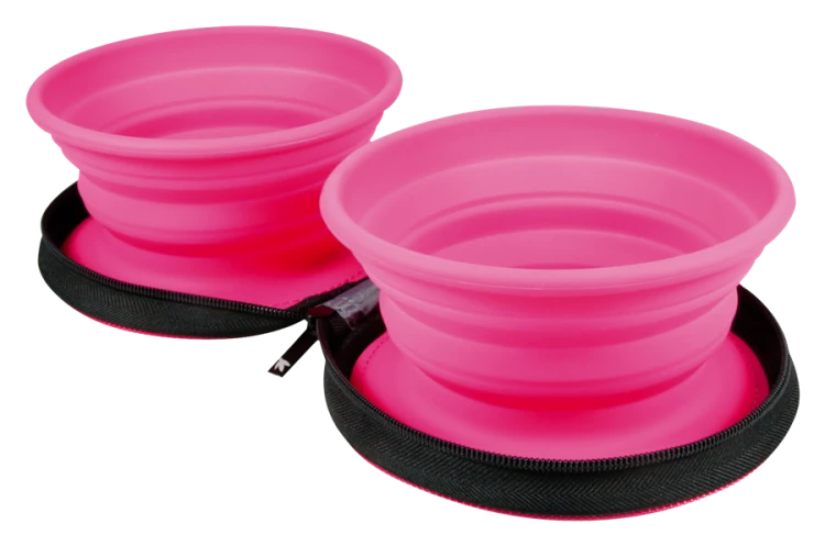 Kiwi Walker TRAVEL DOUBLE BOWL zestaw misek turystycznych różowych
