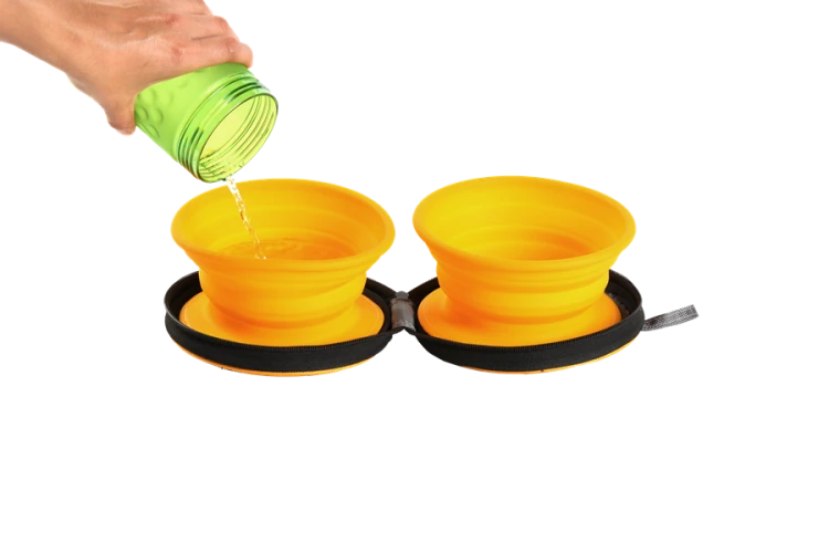 Kiwi Walker TRAVEL DOUBLE BOWL zestaw misek turystycznych różowych