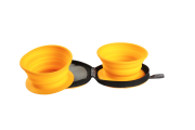 Kiwi Walker TRAVEL DOUBLE BOWL SLOWFEEDER zestaw spowalniających misek turystycznych pomarańczowych
