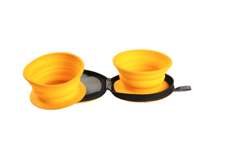 Kiwi Walker TRAVEL DOUBLE BOWL SLOWFEEDER zestaw spowalniających misek turystycznych niebieskich