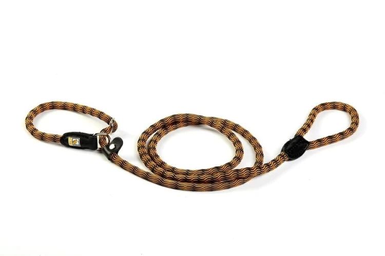 Kiwi Walker ROPE LEAD 2in1 Smycz i obroża żółto-czarna