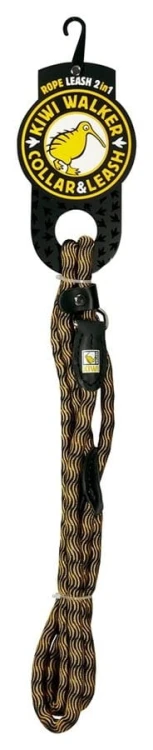 Kiwi Walker ROPE LEAD 2in1 Smycz i obroża żółto-czarna