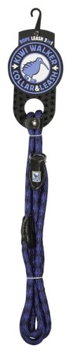 Kiwi Walker ROPE LEAD 2in1 Smycz i obroża niebiesko-czarna