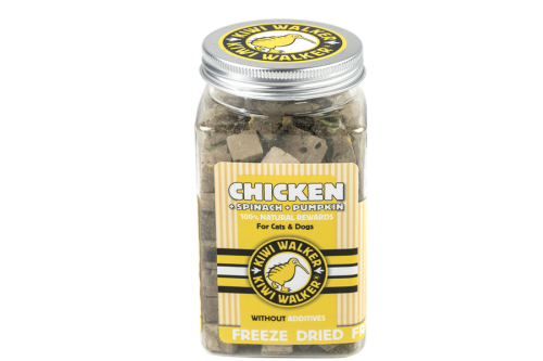 Kiwi Walker 100% WĄTRÓBKA DROBIOWA + SZPINAK + DYNIA liofilizowane smaczki 100g