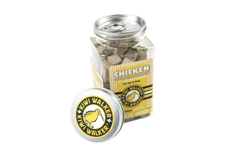 Kiwi Walker 100% WĄTRÓBKA DROBIOWA + SZPINAK + DYNIA liofilizowane smaczki 100g