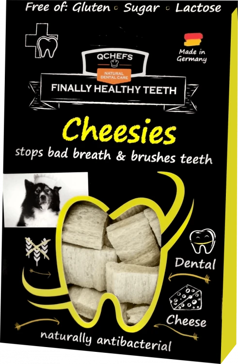 QCHEFS Cheesies do higieny jamy ustnej Przysmaki dentystyczne dla psa