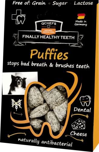 QCHEFS Puffies do higieny jamy ustnej Przysmaki dentystyczne dla psa