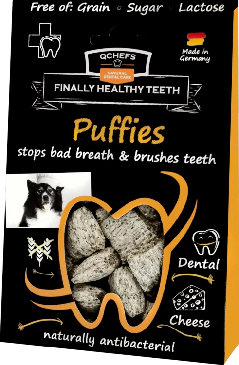 QCHEFS Puffies do higieny jamy ustnej Przysmaki dentystyczne dla psa