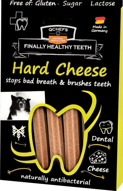 QCHEFS Hard Cheese do higieny jamy ustnej Przysmaki dentystyczne dla psa