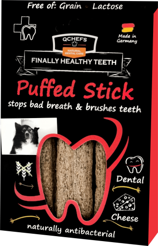 QCHEFS Puffed Stick do higieny jamy ustnej Przysmaki dentystyczne dla psa