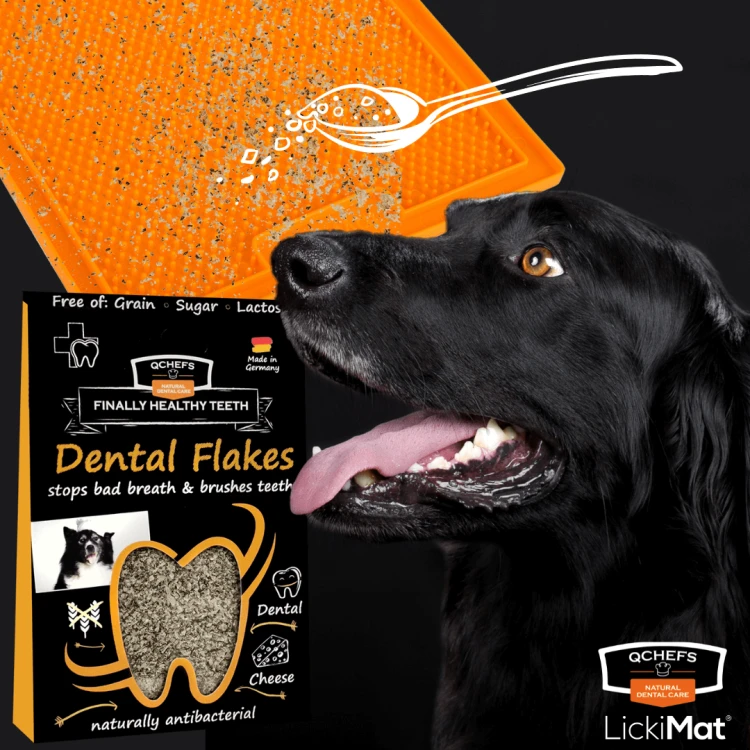 ZESTAW! QCHEFS Dental Flakes + Mata LickiMat® Classic Soother™