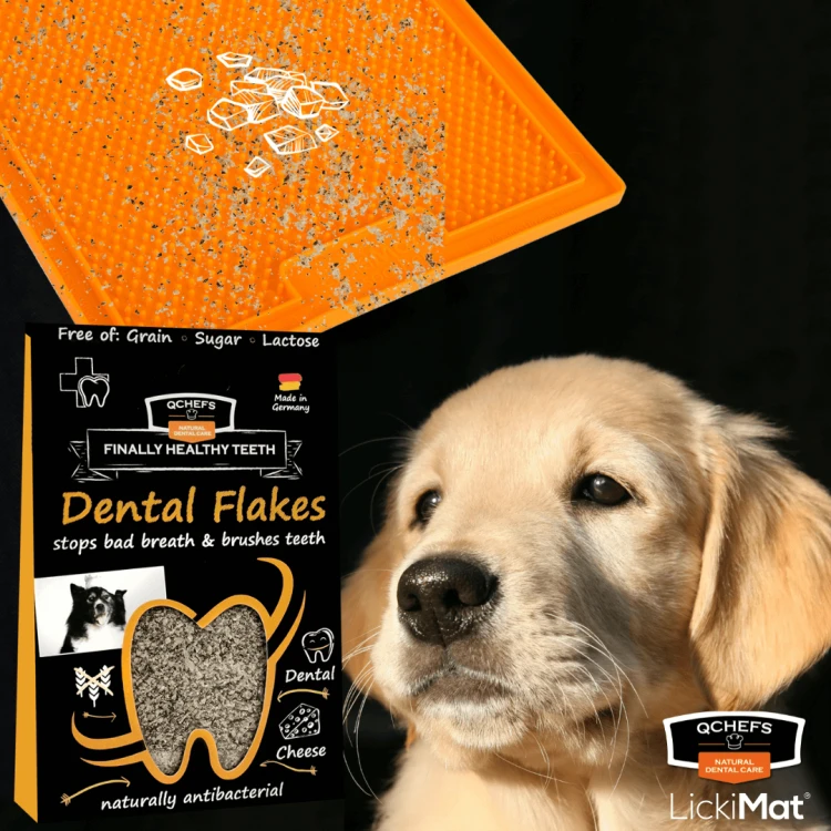 ZESTAW! QCHEFS Dental Flakes + Mata LickiMat® Classic Soother™