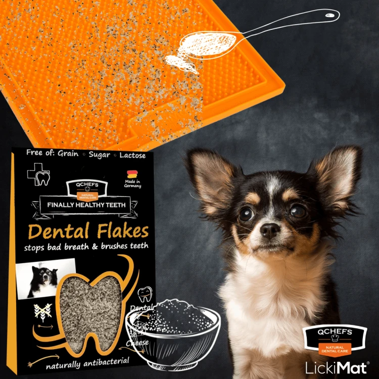 ZESTAW! QCHEFS Dental Flakes + Mata LickiMat® Classic Soother™
