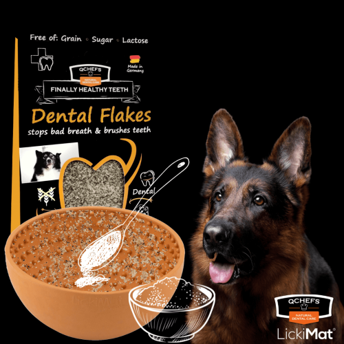 ZESTAW! QCHEFS Dental Flakes + LickiMat® Wobble™