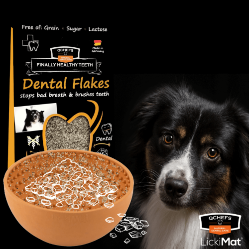 ZESTAW! QCHEFS Dental Flakes + LickiMat® Wobble™