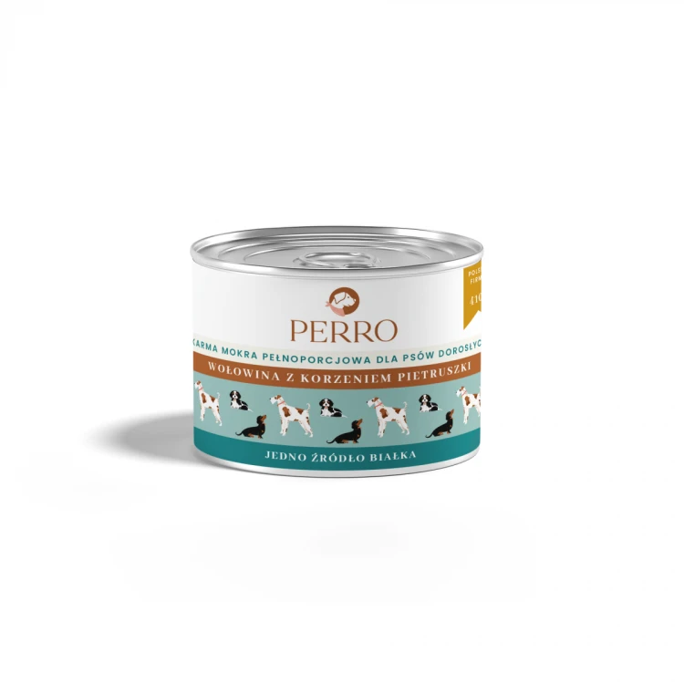 PERRO Wołowina z korzeniem pietruszki karma mokra dla psa 410g