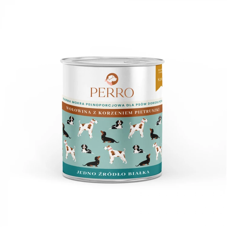 PERRO Wołowina z korzeniem pietruszki mokra karma dla psa  850g