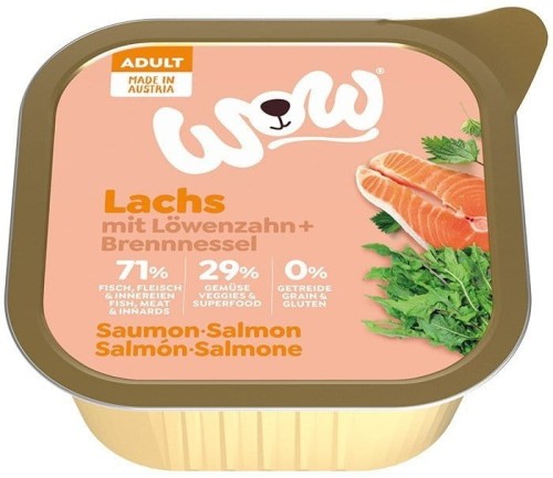 WOW Lachs - łosoś z mniszkiem lekarskim i pokrzywą (150g) Karma mokra dla psa