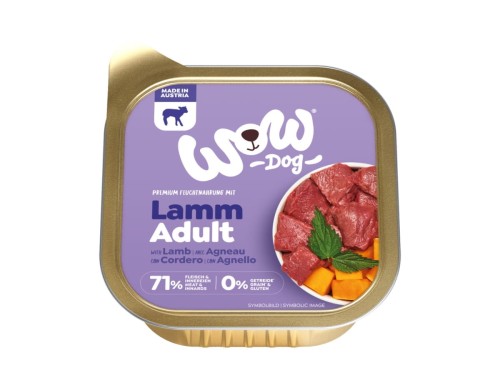 WOW Lamm mit Kürbis - jagnięcina z dynią i pokrzywą (150g) Karma mokra dla psa