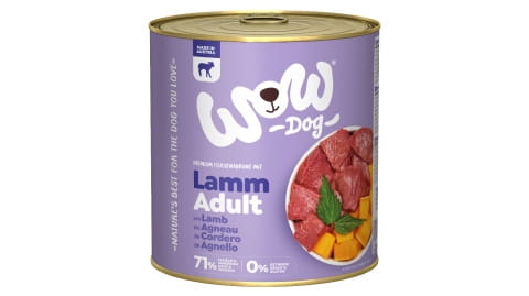 WOW Lamm mit Kürbis - jagnięcina z dynią i pokrzywą (800g) Karma mokra dla psa