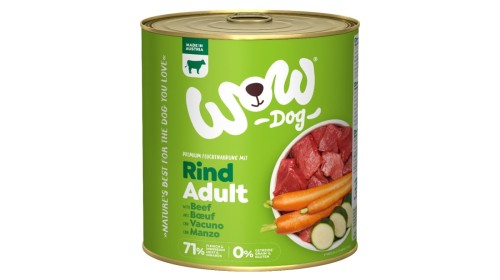 WOW Rind - wołowina z marchewką i cukinią (800g) Karma mokra dla psa