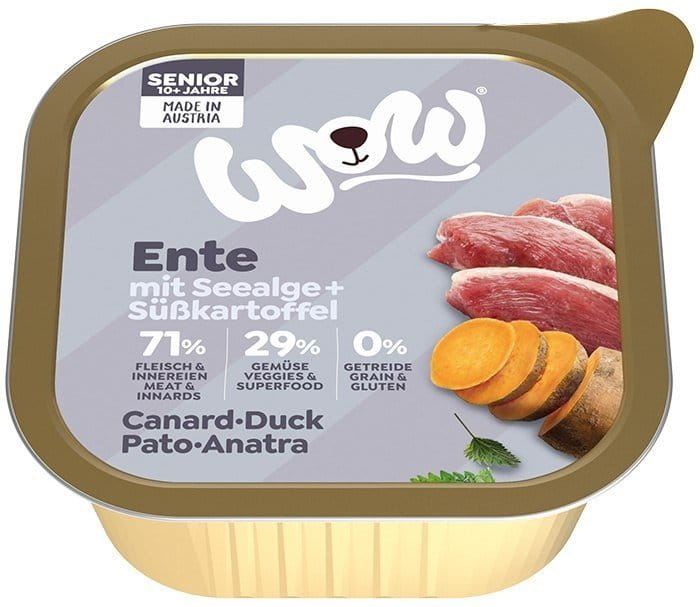WOW Senior Ente - kaczka z algami i batatami (150g) Karma mokra dla psa